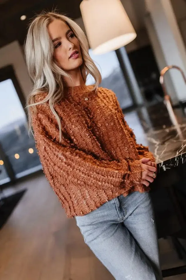 Bohme Tops Raegan Fuzzy Sweater In Brown Brown 8211 Women Bohme Tops Raegan Fuzzy Sweater In Brown Brown 8211 Women