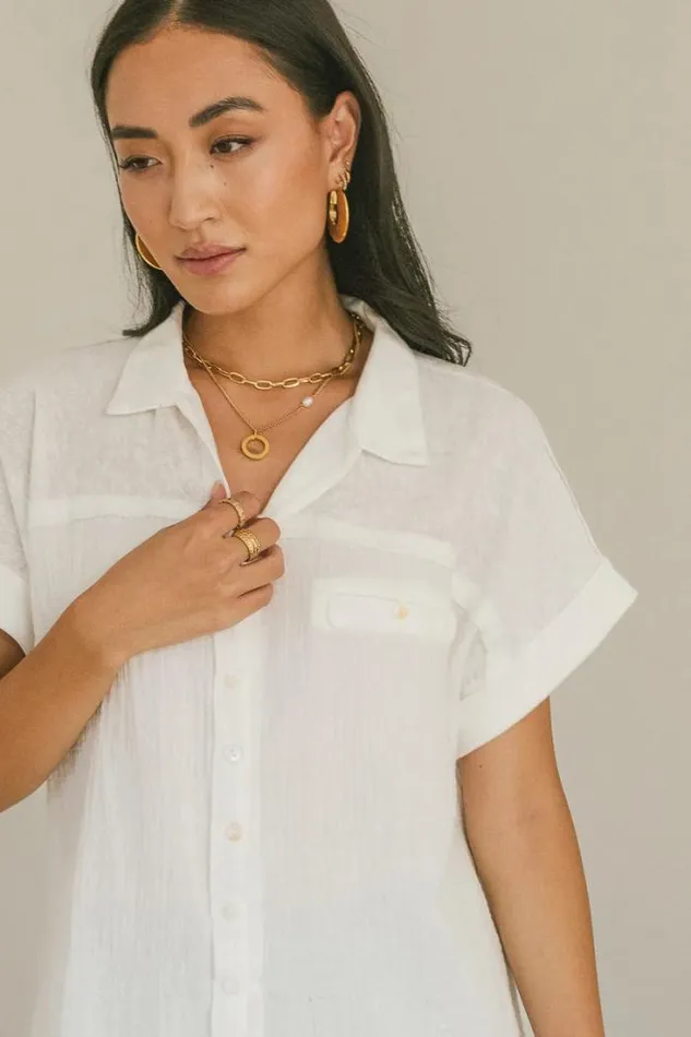 Bohme Tops Raven Button Up Top In White White 8211 Women