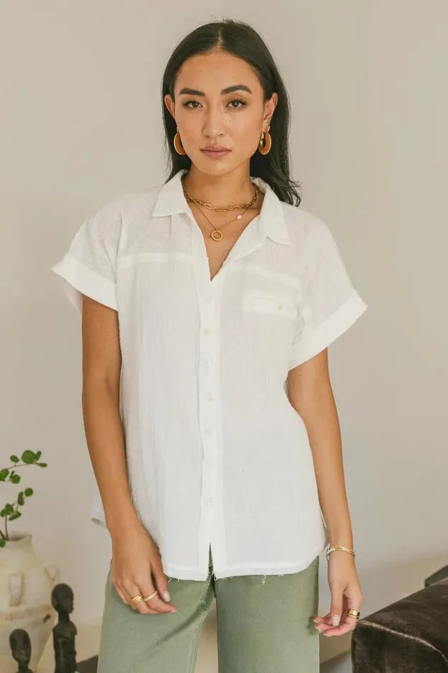 Bohme Tops Raven Button Up Top In White White 8211 Women Bohme Tops Raven Button Up Top In White White 8211 Women