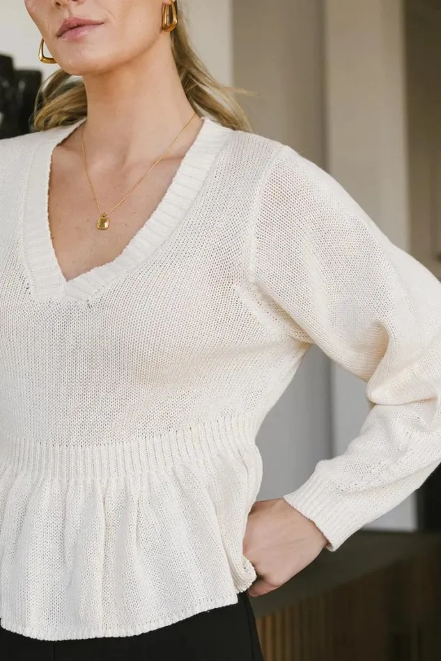 Bohme Tops Regina Sweater Top In Ivory 8211 FINAL SALE Ivory 8211 Women Bohme Tops Regina Sweater Top In Ivory 8211 FINAL SALE Ivory 8211 Women