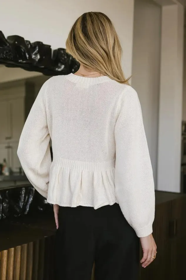 Bohme Tops Regina Sweater Top In Ivory 8211 FINAL SALE Ivory 8211 Women Bohme Tops Regina Sweater Top In Ivory 8211 FINAL SALE Ivory 8211 Women