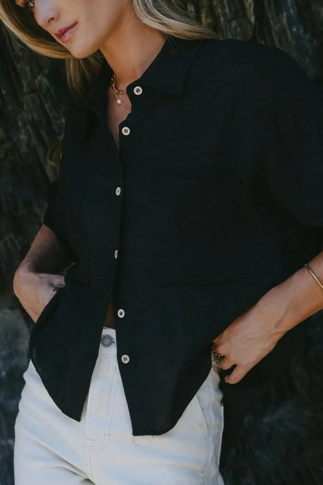 Bohme Tops Rhonda Button Up In Black Black 8211 Women