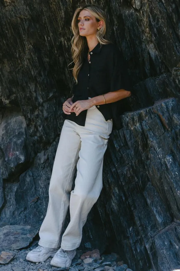 Bohme Tops Rhonda Button Up In Black Black 8211 Women Bohme Tops Rhonda Button Up In Black Black 8211 Women