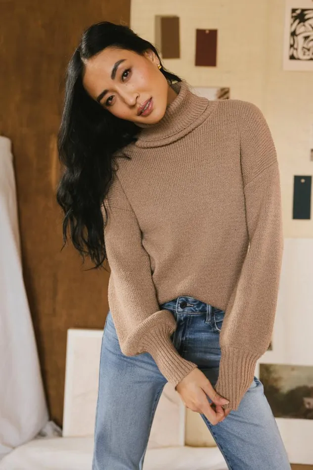 Bohme Tops Shea Turtleneck Sweater In Brown Brown 8211 Women