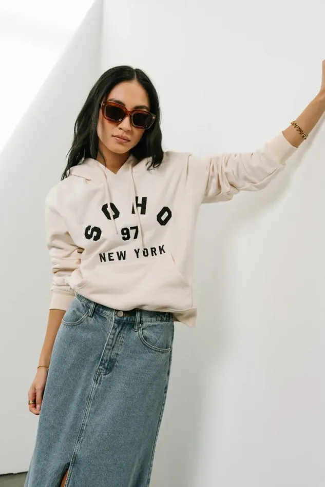 Bohme Tops Soho New York Hoodie Cream 8211 Women Bohme Tops Soho New York Hoodie Cream 8211 Women