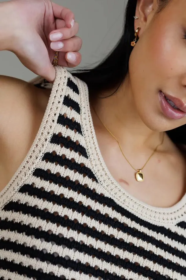 Bohme Tops Striped Crochet Tank In Black Black 8211 Women Bohme Tops Striped Crochet Tank In Black Black 8211 Women