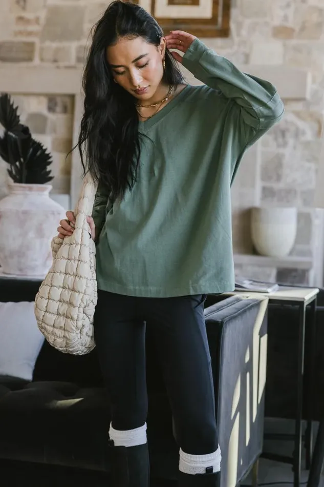 Bohme Tops Taylan VNeck Top Green 8211 Women Bohme Tops Taylan VNeck Top Green 8211 Women