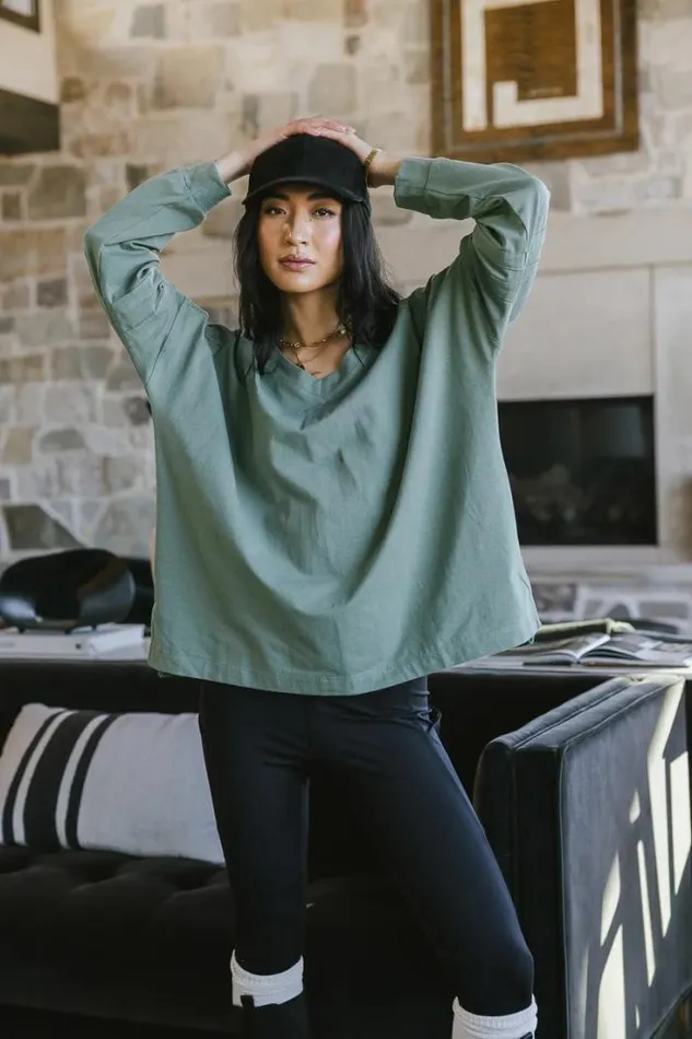 Bohme Tops Taylan VNeck Top Green 8211 Women Bohme Tops Taylan VNeck Top Green 8211 Women