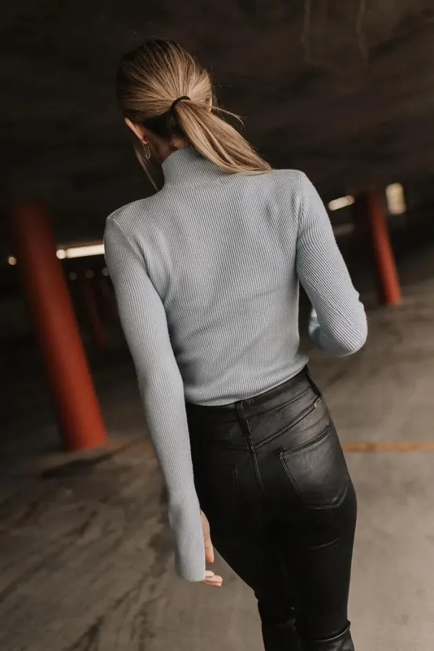 Bohme Tops Terrance Mock Neck Sweater In Blue 8211 FINAL SALE Blue 8211 Women Bohme Tops Terrance Mock Neck Sweater In Blue 8211 FINAL SALE Blue 8211 Women