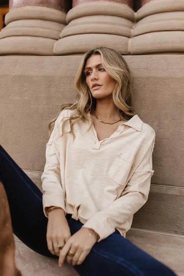 Bohme Tops Vittoria Oversized Top In Natural Natural 8211 Women