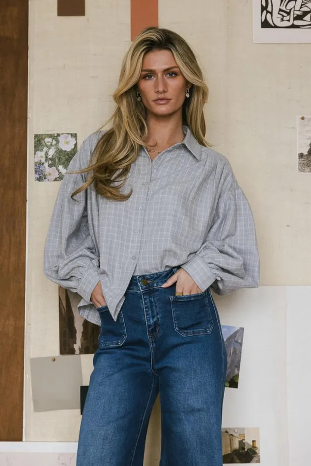 Bohme Tops Zephee Button Up Grey 8211 Women Bohme Tops Zephee Button Up Grey 8211 Women