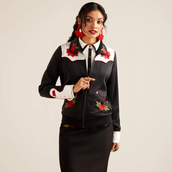 Bomber Rodeo Quincy Jacket Black Women Ariat Jackets and Vests
