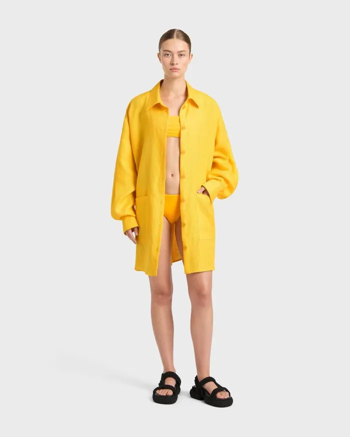 BONDI BORN Shirts and Tops Delphi Oversize Shirt Dress 8211 Daffodil 8211 Women