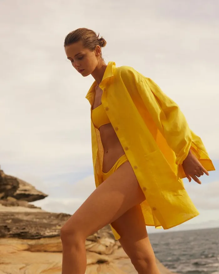 BONDI BORN Shirts and Tops Delphi Oversize Shirt Dress 8211 Daffodil 8211 Women