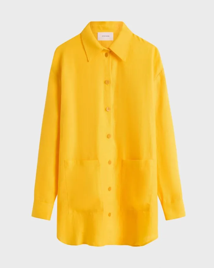 BONDI BORN Shirts and Tops Delphi Oversize Shirt Dress 8211 Daffodil 8211 Women