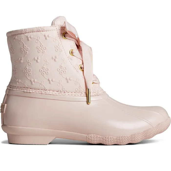 Boots Women Sperry Saltwater Eyelet Duck Boot Pink