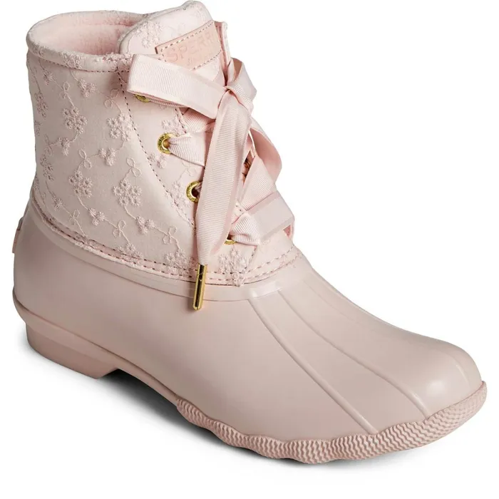 Boots Women Sperry Saltwater Eyelet Duck Boot Pink Boots Women Sperry Saltwater Eyelet Duck Boot Pink