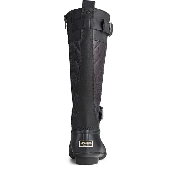 Boots Women Sperry Saltwater Tall Nylon Duck Boot Black Boots Women Sperry Saltwater Tall Nylon Duck Boot Black