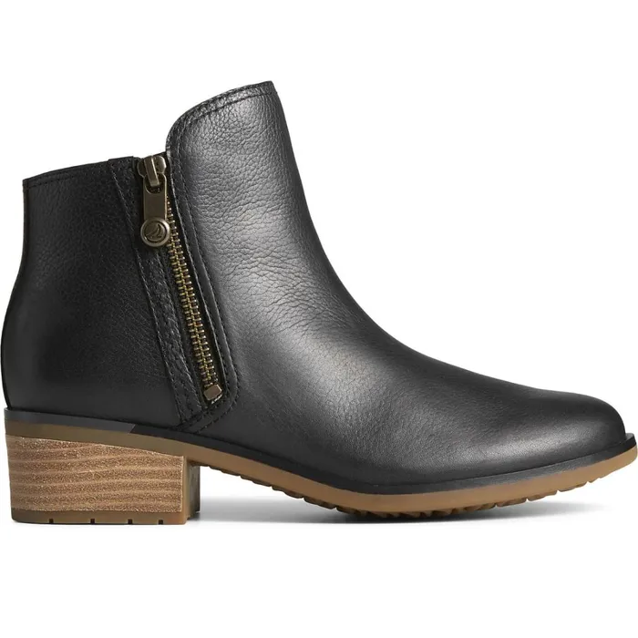 Boots Women Sperry Seaport Storm Water Resistant Leather Boot Black