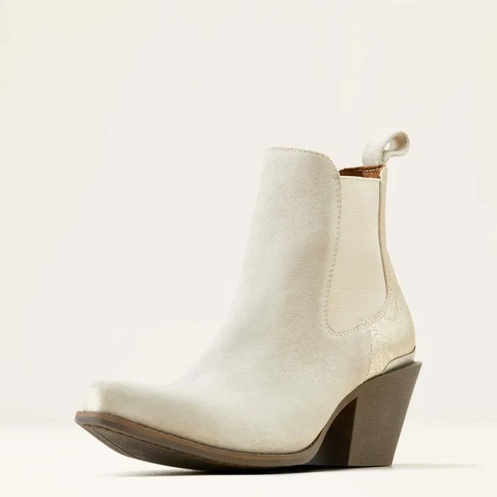 Bradley Western Boot Cloud White Suedeembossed Pearl Women Ariat Western Boots