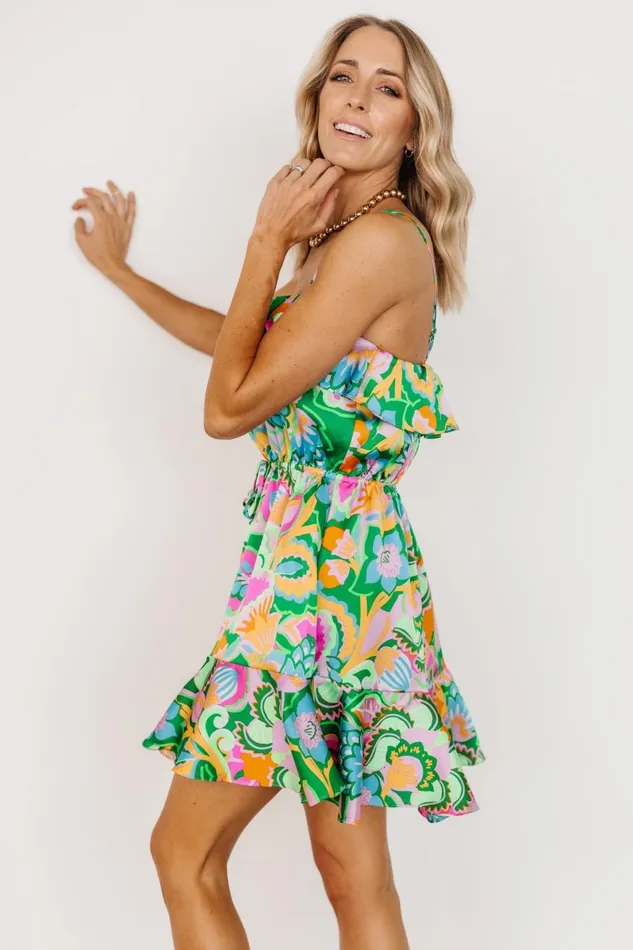 Braiden Short Dress Green Multi Floral Women Baltic Born Short Dresses Braiden Short Dress Green Multi Floral Women Baltic Born Short Dresses
