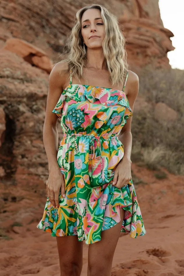 Braiden Short Dress Green Multi Floral Women Baltic Born Short Dresses Braiden Short Dress Green Multi Floral Women Baltic Born Short Dresses
