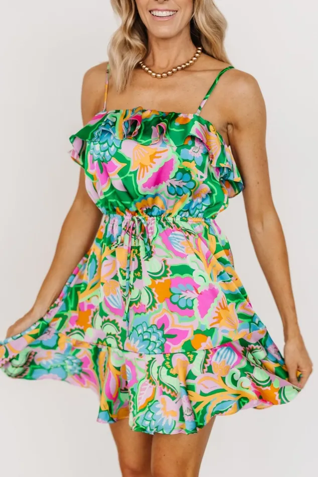 Braiden Short Dress Green Multi Floral Women Baltic Born Short Dresses Braiden Short Dress Green Multi Floral Women Baltic Born Short Dresses