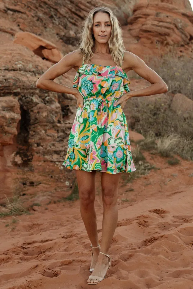 Braiden Short Dress Green Multi Floral Women Baltic Born Short Dresses Braiden Short Dress Green Multi Floral Women Baltic Born Short Dresses