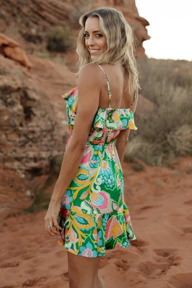 Braiden Short Dress Green Multi Floral Women Baltic Born Short Dresses Braiden Short Dress Green Multi Floral Women Baltic Born Short Dresses