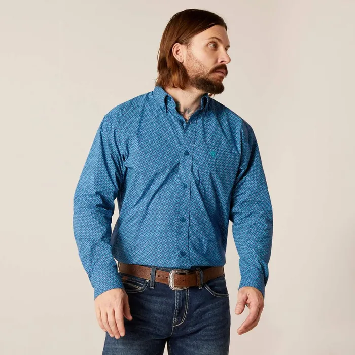 Braxton Classic Fit Shirt Spellbound Teal Men Ariat Button Down Shirts