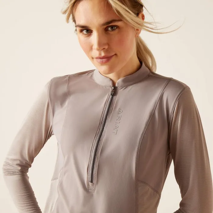 Breathe 14 Zip Baselayer Zinc Women Ariat English Riding Breathe 14 Zip Baselayer Zinc Women Ariat English Riding