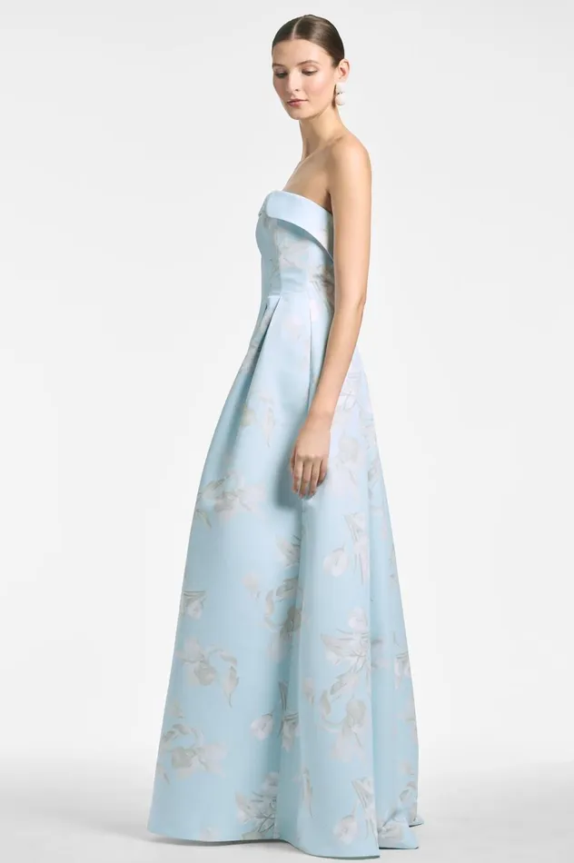 Brielle Gown 8211 Sky Venetia Petals Women Sachin and Babi Evening