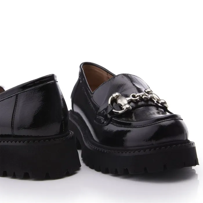 Brogues And Loafers Women Moda In Pelle Bsoleful BKeegan Black Patent Leather
