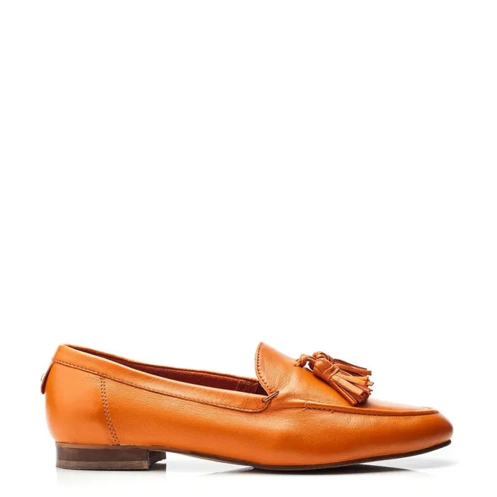 Brogues And Loafers Women Moda In Pelle Ellmia Orange Leather