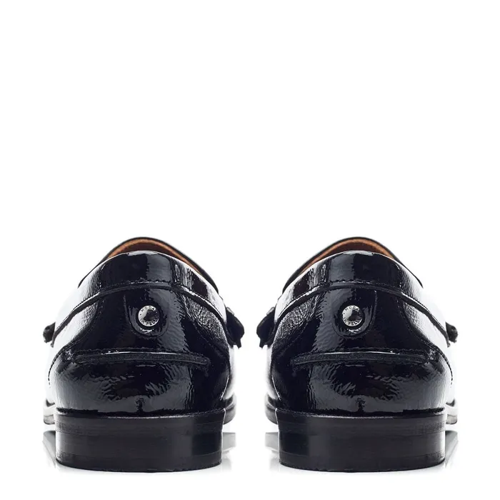 Brogues And Loafers Women Moda In Pelle Espelette Black Patent Leather