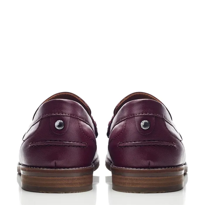 Brogues And Loafers Women Moda In Pelle Espelette Burgundy Leather
