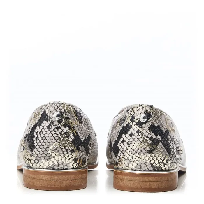 Brogues And Loafers Women Moda In Pelle Evvaa Natural Snake Print
