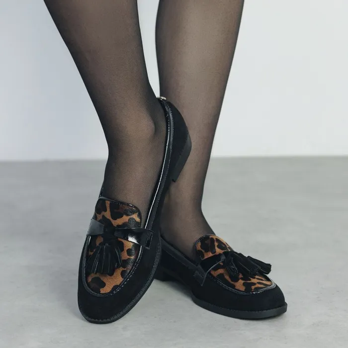 Brogues And Loafers Women Moda In Pelle Frennchie Leopard Pony Hair