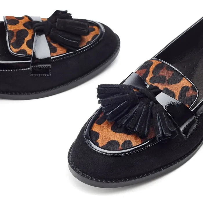 Brogues And Loafers Women Moda In Pelle Frennchie Leopard Pony Hair