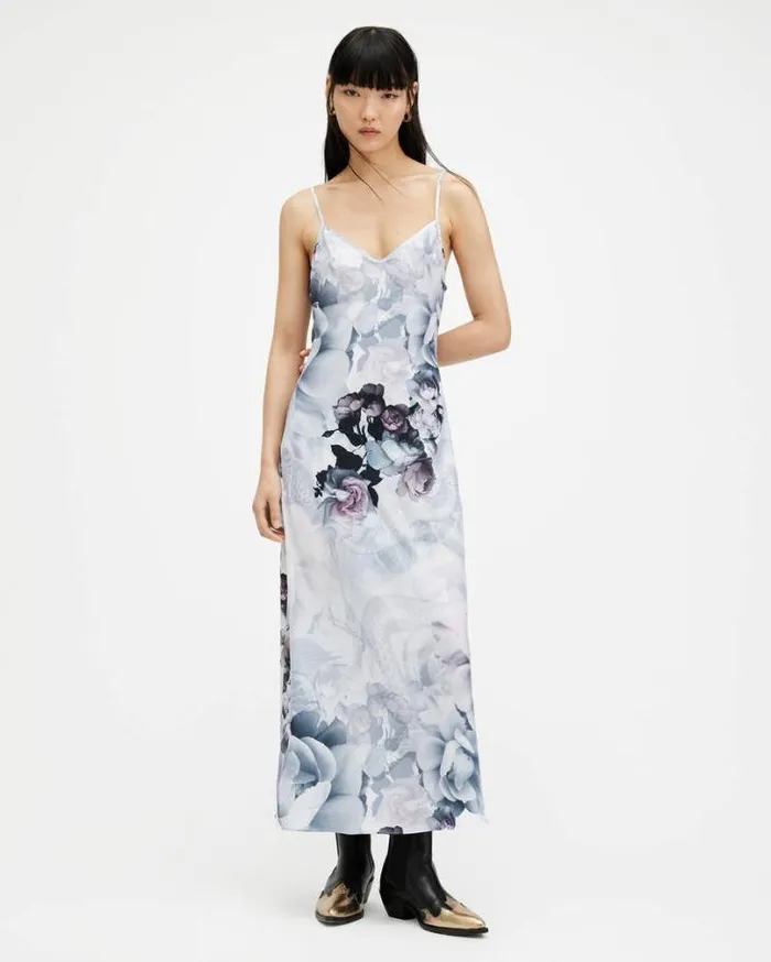 Bryony Valley Midi Slip Dress White Women AllSaints Dresses