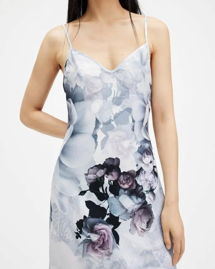 Bryony Valley Midi Slip Dress White Women AllSaints Dresses