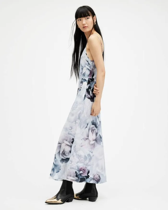 Bryony Valley Midi Slip Dress White Women AllSaints Dresses
