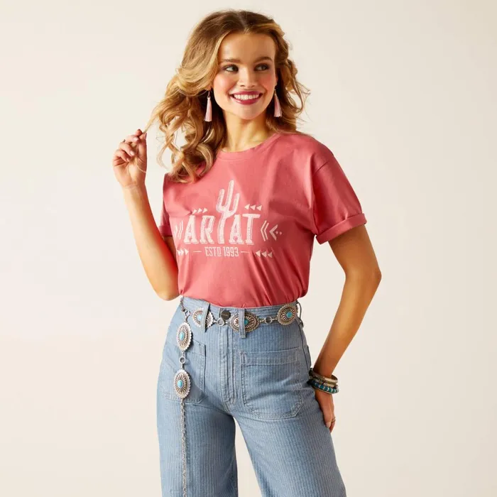 Cactus Logo TShirt Slate Rose Women Ariat TShirts and Tops