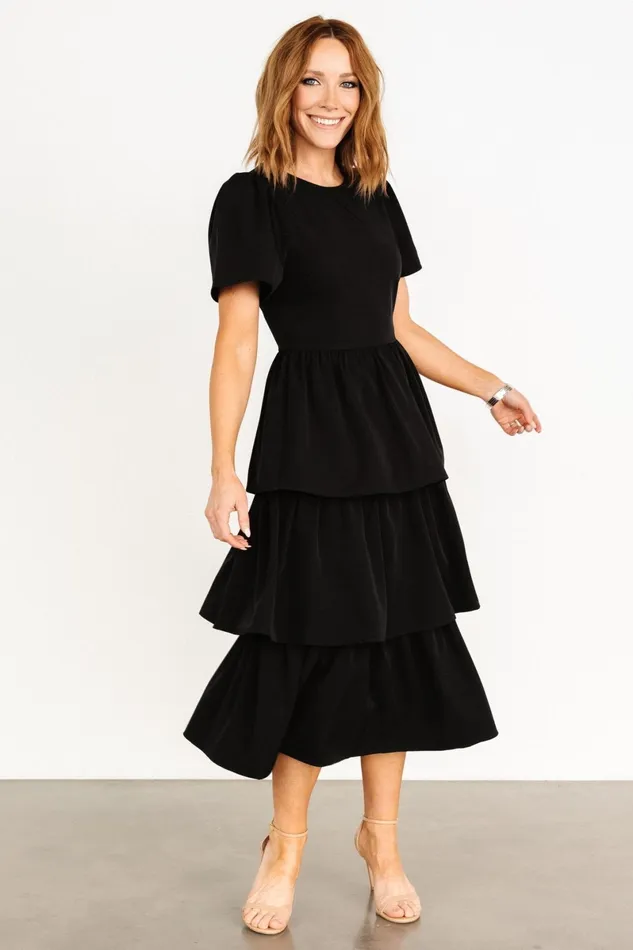 Cadenza Tiered Maxi Dress Black Women Baltic Born Midi Dresses Cadenza Tiered Maxi Dress Black Women Baltic Born Midi Dresses