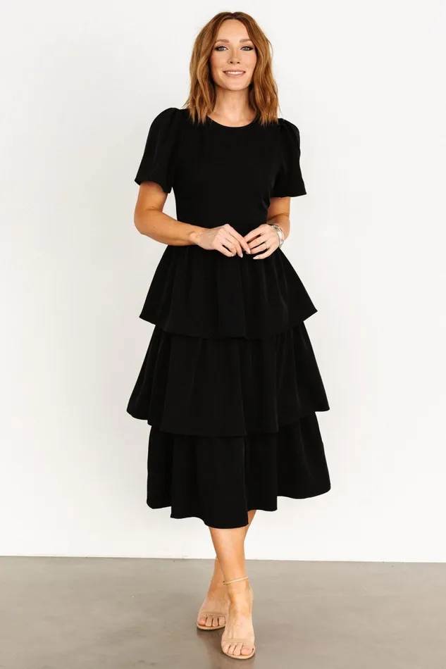 Cadenza Tiered Maxi Dress Black Women Baltic Born Midi Dresses Cadenza Tiered Maxi Dress Black Women Baltic Born Midi Dresses
