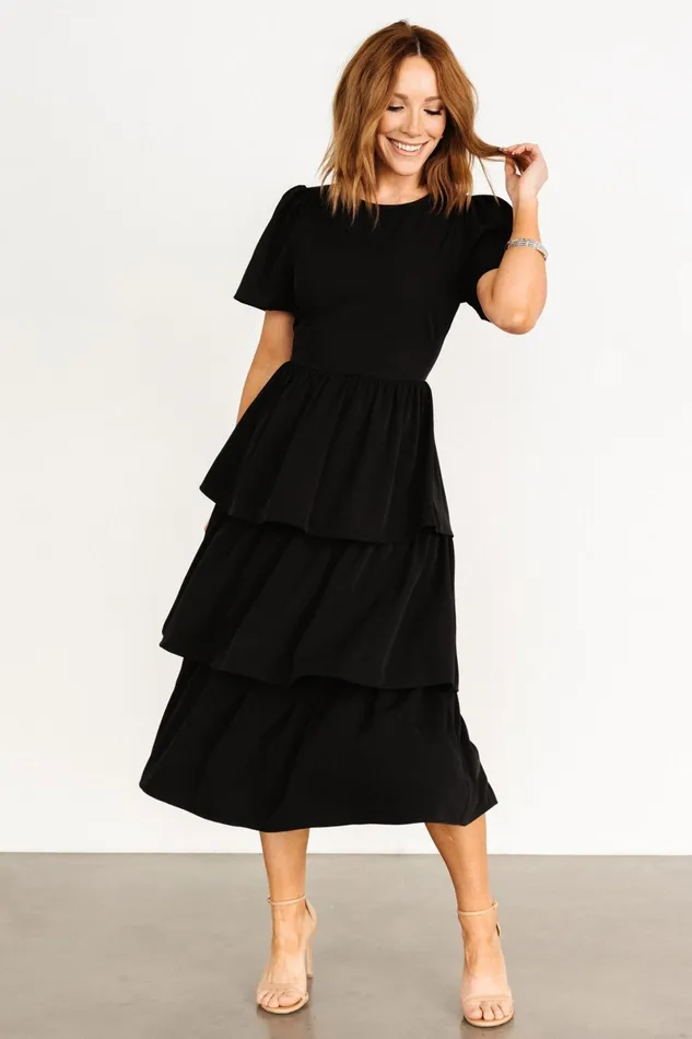Cadenza Tiered Maxi Dress Black Women Baltic Born Midi Dresses Cadenza Tiered Maxi Dress Black Women Baltic Born Midi Dresses
