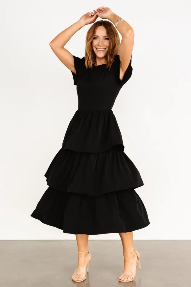 Cadenza Tiered Maxi Dress Black Women Baltic Born Midi Dresses Cadenza Tiered Maxi Dress Black Women Baltic Born Midi Dresses
