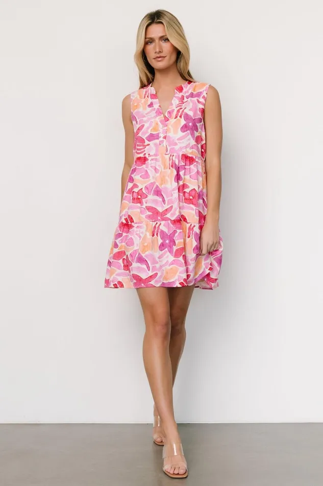 Cami Short Dress Pink Multi Women Baltic Born Midi Dresses