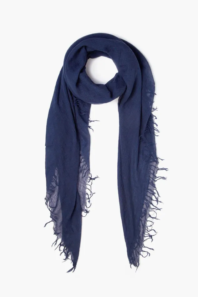 Cashmere And Silk Scarf Medieval Blue Women Chan Luu Scarves