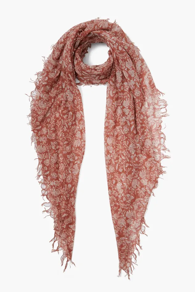 Cashmere And Silk Scarf Sequoia Dahlia Floral Women Chan Luu Scarves